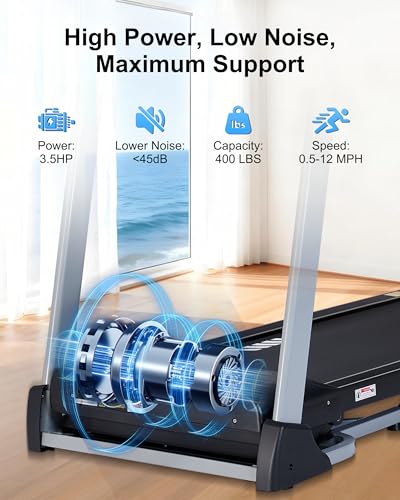 Image of ATEEDGE Heavy Duty Treadmill for Home, 18% Auto Incline, 400LBS Capacity, 3.5HP, 0.5-12 MPH Speed, 18.9 inch Wide Belt, 36 Programs, Bluetooth APP Running Machine