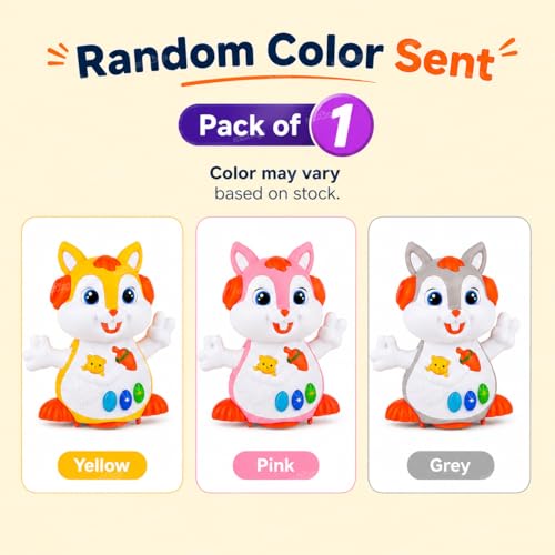 Image of Zest 4 Toyz Musical Toy for Kids with Lights and Music Dancing Squirrel Walking Motion Swaying Hands Blinking Eyes Battery Operated Sound Toy for Boys & Girls Age 3+ (Random Color)