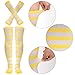 Tongcloud Women's Striped Knee High Socks, Over Knee Thigh High Socks, Arm Warmer and Fingerless Gloves Set (US, Alpha, One Size, Regular, Regular, White and Yellow)