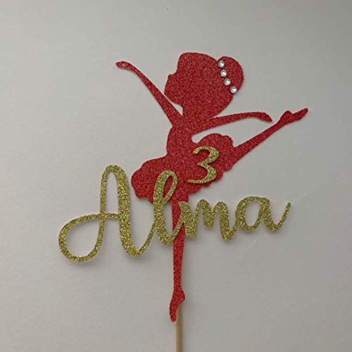 Happy Birthday Ballerina Cake Topper. Custom Name and Age. Ballet Cake Topper. Diamond Tiara. Birthday Party Decoration. Any Glitter Colour. Cake Decoration. Birthday Girl.