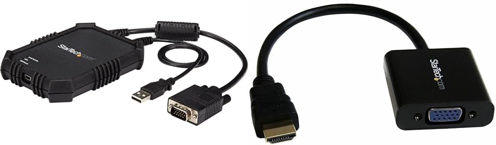 StarTech.com USB Crash Cart Adapter with File Transfer and Video Capture & 1080p 60Hz HDMI to VGA High Speed Display Adapter - Active HDMI to VGA
