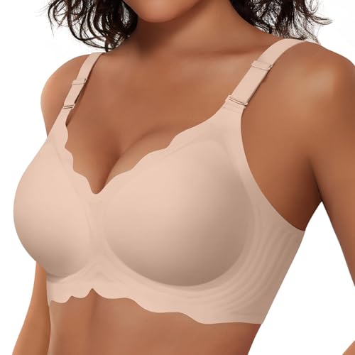 Image of Vertvie Jelly Bras for Women No Underwire Wireless Push Up Bra Full Coverage Bralettes Seamless Comfort Everyday Sports Bra