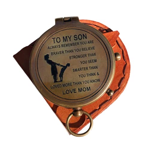 Personalized Brass Compass Gift to My Son - Compass for Anniversary, Birthday, Graduation Day, Confirmation Gift, Valentine Gift, Parting Gift, Sailor Gift