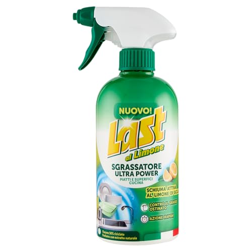 Last al limone - Sgrassatore Ultra Power, Azione Rapida, Contro il Grasso Ostinato, Piatti e Superfici Cucina, Profumo al Limone di Sicilia - 435 ml