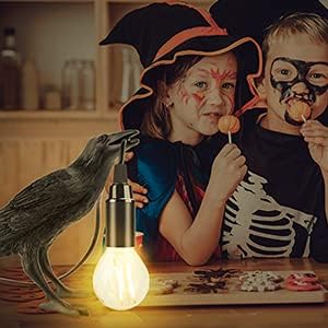 Miniatura 6 de Raven - Lámparas de mesa con bombilla Edison ajustable de brillo, lámpara de pájaro de resina vintage en dorado para mesita de noche, oficina y sala