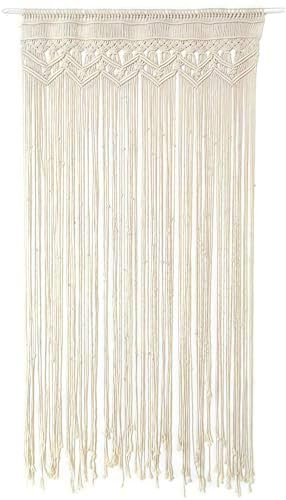 Handgewebte Boho Vorhänge aus Baumwolle für Tür Dekoration als Raumteiler ideal für Wohnräume Makramee türvorhang stilvoll und ästhetisch als hängender Raumteiler Vorhang für jedes Zuhause 90 x 180cm