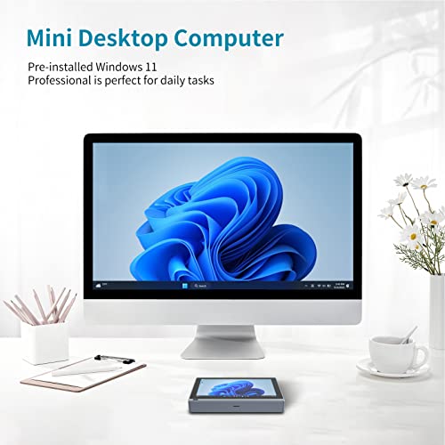 Mini-PC Windows 11, 5,5-Zoll-Mini-Computer mit Touchscreen, Unterstützt 4K-HDMI-Dual-Display, WiFi 6.0, BT5.2, Gigabit-Ethernet, Zum Surfen Im Internet, Lesen von Nachrichten (EU) – Bild 4