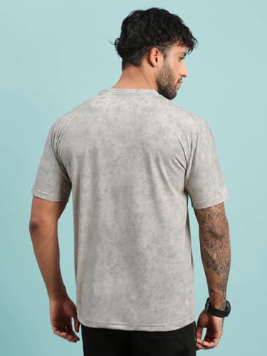 Image of Lux Nitro Men's Cloud Burst Printed Half Sleeve T-Shirt | Cotton Blend Round Neck Tee | Regular Fit Casual Wear