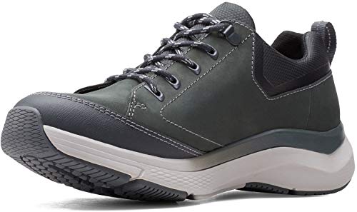 Clarks Men's Wave 2.0 Vibe Sneaker, Dark Grey Nubuck, 8.5