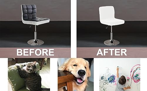 Image of LightInTheBox Bar Stool Cover Square Swivel Bar Chair Seat Velvet Bar Stool Protector Cover for Counter Height Medium Low Back Chairs (2 Pack) (White)