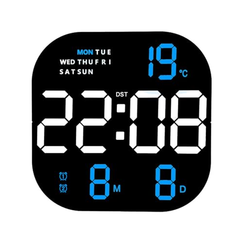 Horloge murale numérique LED avec télécommande et grand écran de table - 2