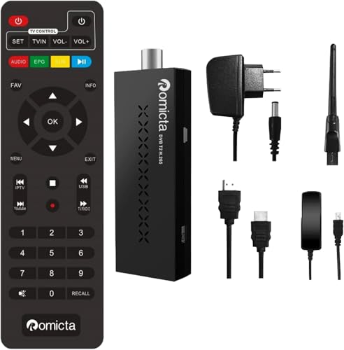 Romicta DVB-T2 Receiver 2025 & Kabel-Receiver DVB-C – H.265 HEVC FTA Full HD PVR, USB, HDMI, Digitaler Terrestrischer TV-Tuner, Full HD 1080p High Definition Digital Receiver