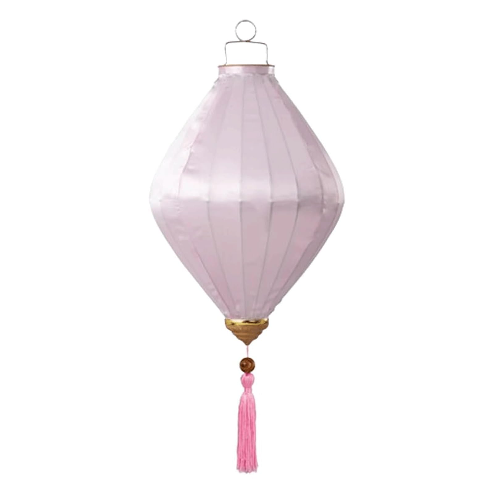 Dekoracje Wiszące czerwone chińskie lampiony, Owalna chińska wietnamska wisząca latarnia z satyny jedwabnej frędzlami, wielokolorowa, 12–20 cali(Light Pink,20 Inch)
