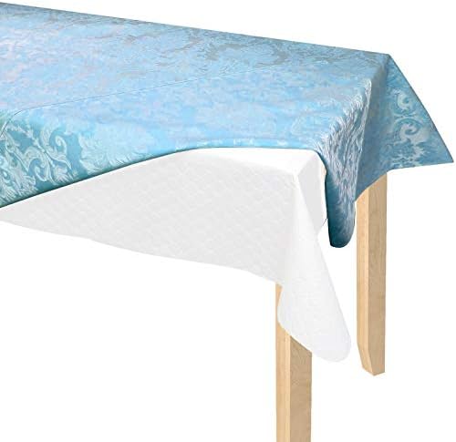 SOFINNI Table Pads Cover Pad Fitted Size Under Tablecloth Tabletop Scratch Dent Flannel Back Table Protector Felt Back Vinyl Cut to Fit, Size 52" x 90"