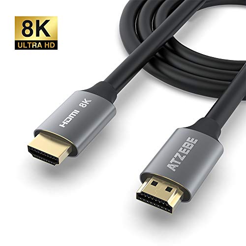 ATZEBE 8K Câble HDMI 5m, Câble HDMI 2.1 haute vitesse 48 Gbps Supporte 8K à 60 Hz, 4K à 120HZ, 4:4:4 HDR, 3D, Dolby Vision, eARC, Ethernet, HDCP 2.2, CEC Compatible avec TV Xbox PS3 PS4 Pro projecteur