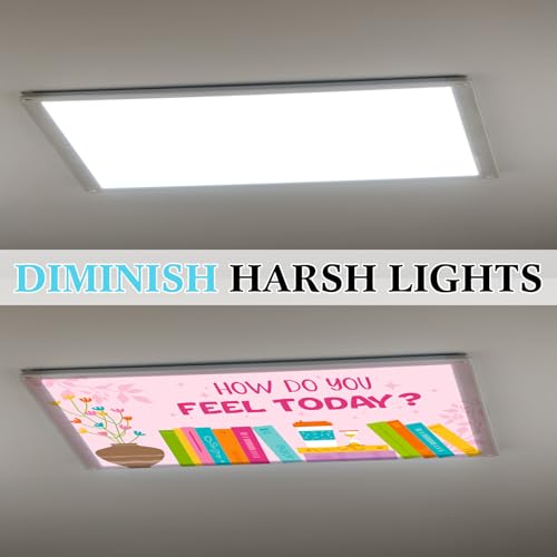 Image of VIHOSE 6 Pcs Fluorescent Light Covers for Ceiling Lights Classroom Magnetic Light Covers Classroom Filters Office School Drop Ceiling, 4 x 2 ft(Read Book)