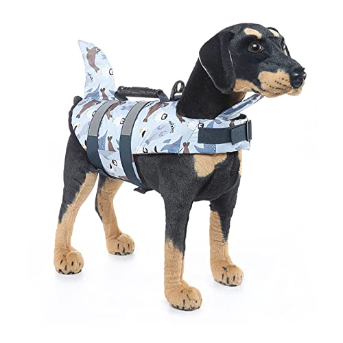 Dog Life Jacket, Dog Life Vest, Reflective Dog Life Jacket High Flotation, Adjustable Pet Life Jacket with Rescue Handle for Small Medium Large Dogs (M)