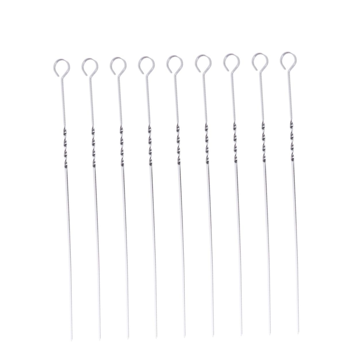 DECHOUS 20Pcs Stainless Steel Bbq Skewers Non Stick Metal Grill Sticks for Kabobs Heavy Duty Food Grade Grill Utensils for Outdoor Bbq Parties and Camping