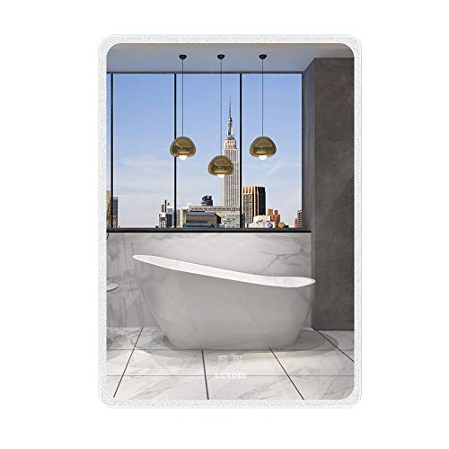 LUVODI Espejo Baño Antivaho con Iluminación LED 600 x 800mm Espejo de Baño Moderno con Interruptor Táctil 3 Modos Ajustables Ideal para Vestidor Dormitorio Maquillaje