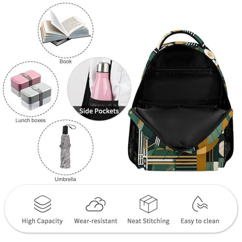 Abstract Painting of Lines Backpack for Travel, Ultra Durable Small Bookbag Lightweight Daypack for Women Men3
