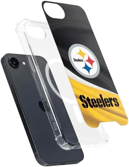 Skinit Phone Case Compatible with MagSafe iPhone 16e - Officially Licensed NFL Pittsburgh Steelers Design