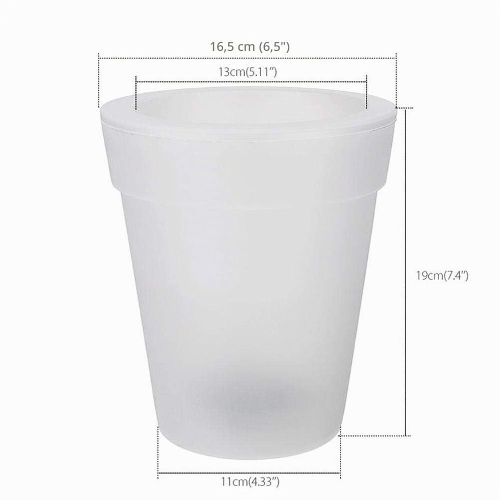 Qcwwy Pot de Fleur Lumineux à Led, Jardinière éclairée en ABS étanche, Lumière Rechargeable et Télécommandée pour la Maison, le Jardin et le Balcon, Fournitures de Jardinage (Avec télécommande)