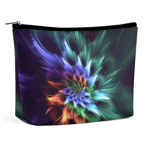 Bolsa de Maquillaje, Bolsa de Viaje para cosméticos, Bolsa de artículos de tocador portátil con diseño de Flores abstractas, Bolsa de Gran Capacidad con Cremallera, Estuche Organizador de Maquillaje,