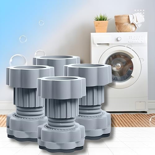HM Anti Vibration Pads For Washing Machine | Adjustable Washing Machine Stabilizer | Fridge Stand | Refrigerator Foot Pads | Front Load | Top Load | Upto 9 Kg Machine (Set of 4)