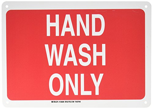 Panneau de signalisation Hand Wash Only Brady 128266 aux finitions durables