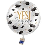 Folienballon bestanden 'Yes! Bestanden' Ballon Abi Meisterprüfung Bachelor Master Staatexam Geschenk Absolventen Ballon zur bestandenen Prüfung