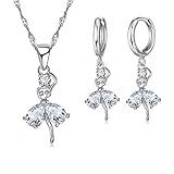 S925 Schmuck Geschenksets Daumen Mädchen Halskette Creolen Ohrringe für Frauen Party Hochzeit