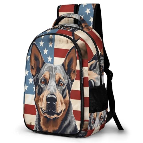 IRUOYA Australian Cattle Dog American Flag Versatile Pocket