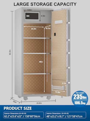 Image of TIGERKING Extra Large Home Safe 17.6 Cu Ft, Touchscreen Digital Keypad Lock