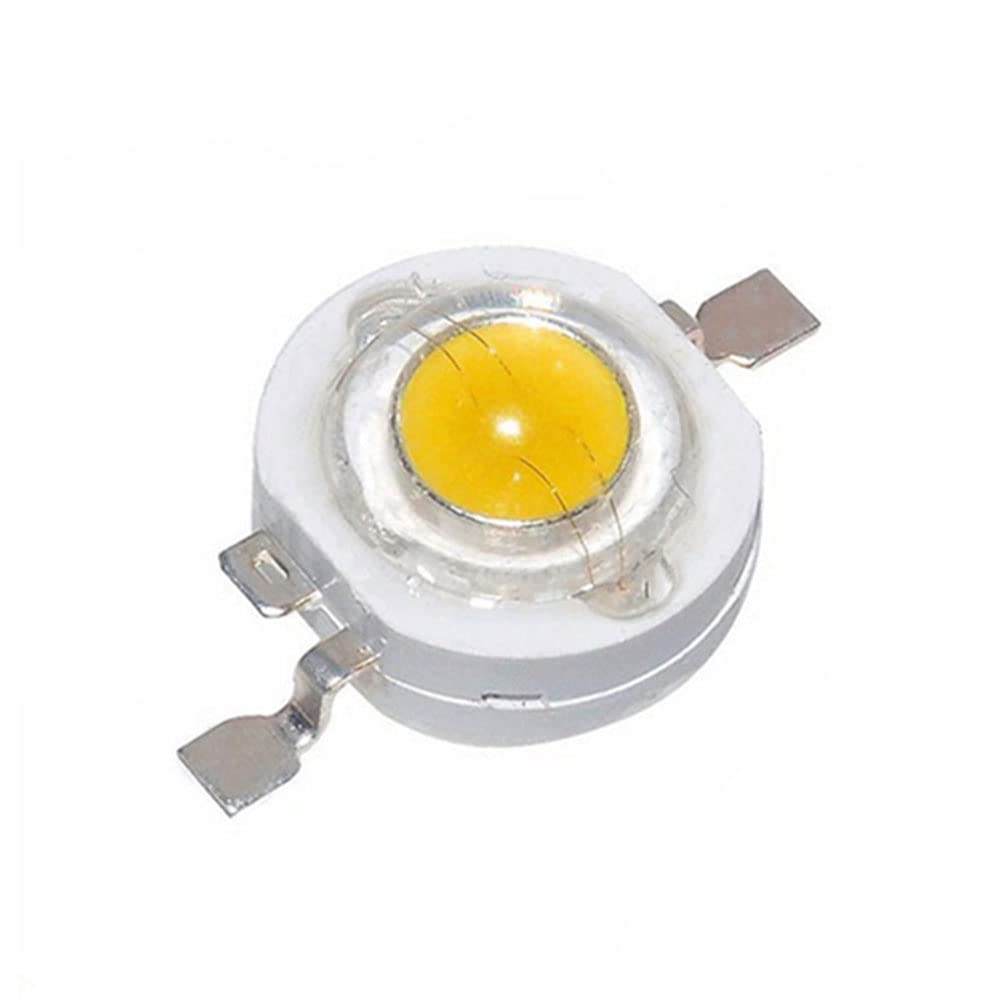 50 chip LED ad alta potenza, 3 W, bianco caldo (3000 K-3500 K, con ingresso 560 mA-700 mA. Connettore DC 3 V-3,4 V con 3 Watt) SMD COB emettitore di luce componenti, diodo da 3 W