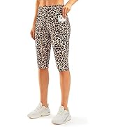 SANTINY Women's Knee Length Capri Leggings with Pockets High Waisted Workout Exercise Yoga Capris...