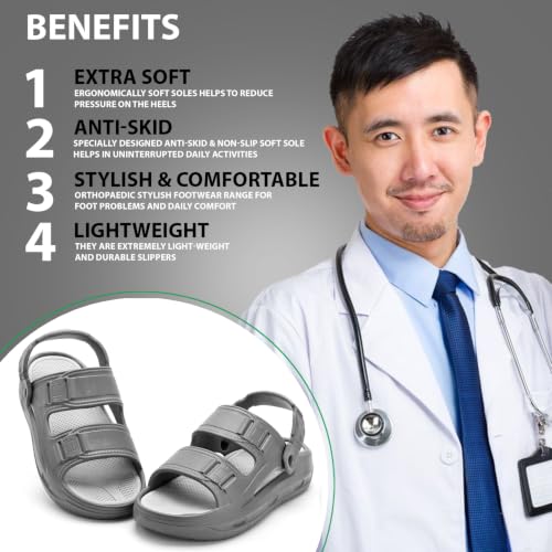 Image of DOCTOR HEALTH SUPER SOFT Men's Sports Sandals | Lightweight EVA Sandals with Back Strap | Anti-Skid Cushioned Comfort Outdoor Casual Walking Sandals