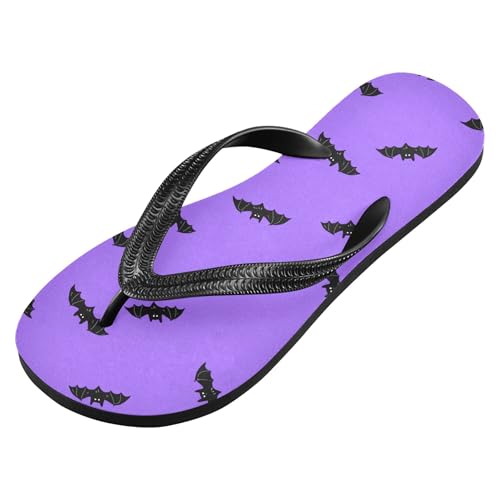 Burbuja Bats on Purple Flip Flops for Women Men, Soft Thong Sandals Rubber Slippers for Pool Beach Essentials2