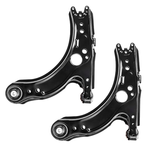 Image of Detroit Axle - Front End 8pc Suspension Kit for 1999-2005 Volkswagen Jetta Golf 1998-2010 Beetle, 2 Lower Control Arms 2 Lower Ball Joints Inner & Outer 4 Tie Rods Replacement