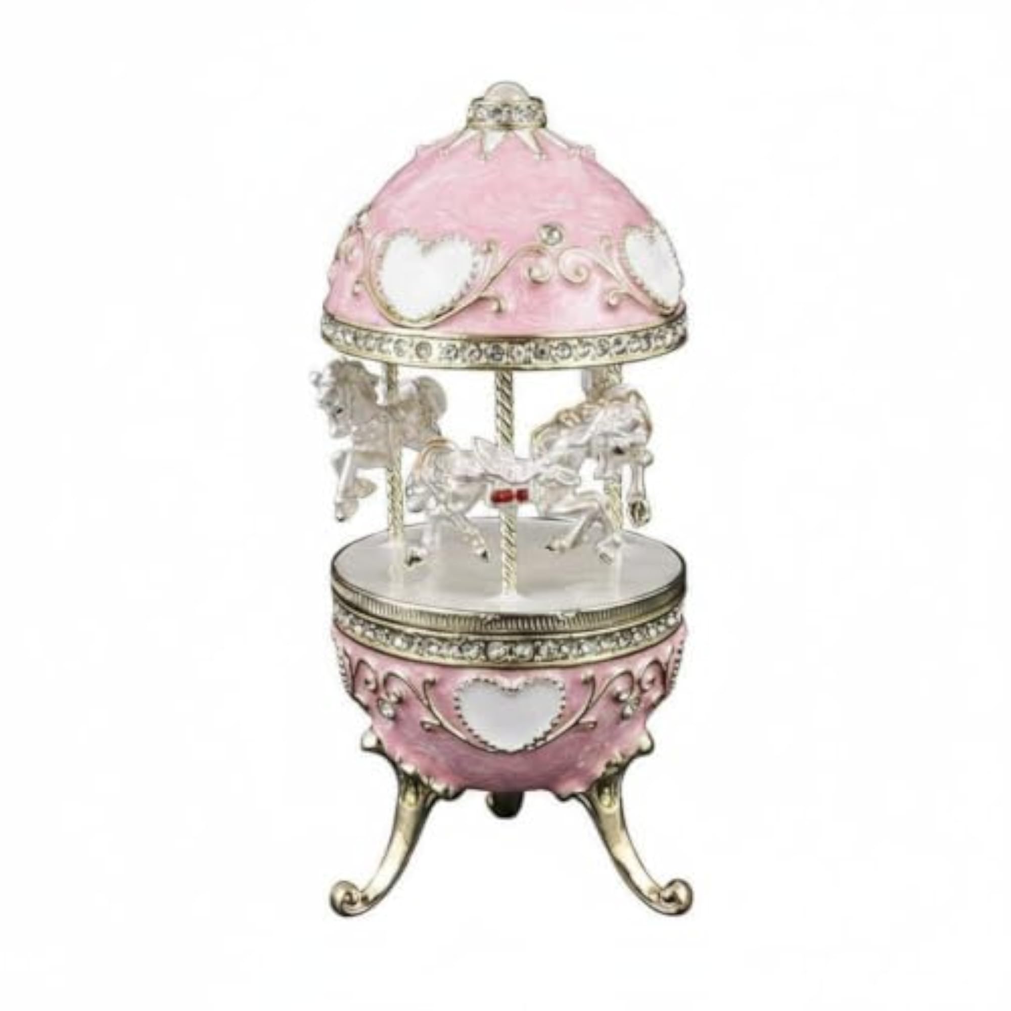 Jewellery Box with Enamel Finish and Rhinestone Trim