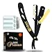 Professional B&G Straight Edge Shaving Razors,with Black Premium Derby 100 Count Blades-Easy Blades Replacement Mechanism-100% Stainless Steel Macs-049BGP1 (B & G with Black Premium Blades)