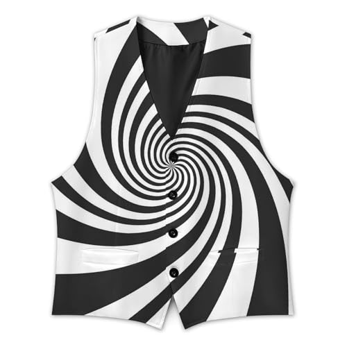 Psychedelic Spiral with Swirl Men's Suit Vest Slim Fit V-Ncek Waistcoat Business Casual Vest3