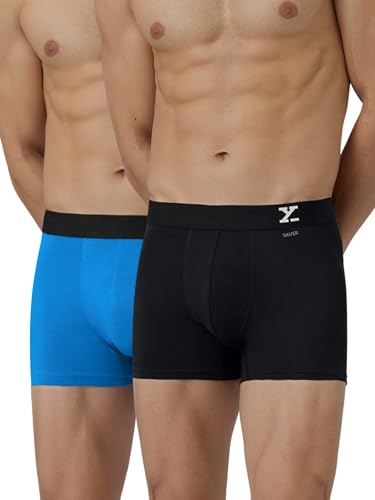 Image of XYXX Men's Aero Super Combed Cotton Regular Fit Solid Antimicrobial Trunks with No Marks Waistband (Pack of 2)