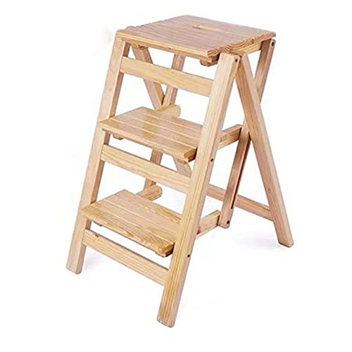 Escalones de perfil ultradelgados en taburete plegable madera 3