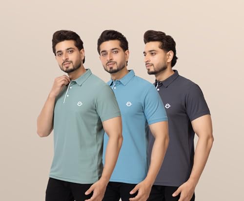 Image of OSCILLATE Summer Casual Wear Polycotton Polo Tshirt || Collared Neck Half Sleeve Solid T-Shirt for Men