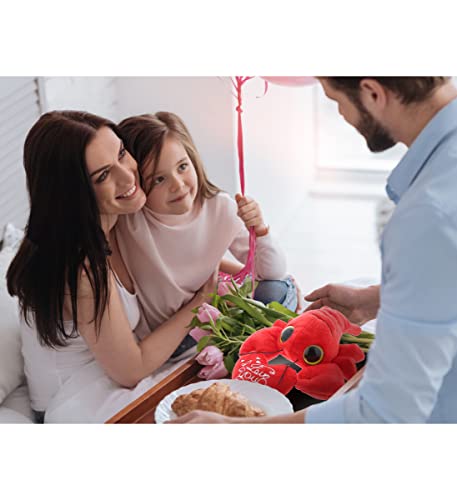 Dollibu I Love You Plush Big Eye Red Lobster – Cute Stuffed Animal With Heart Message And Name Personalization For Valentines, Anniversary, Date, Gift – 6 Inches #TOP6