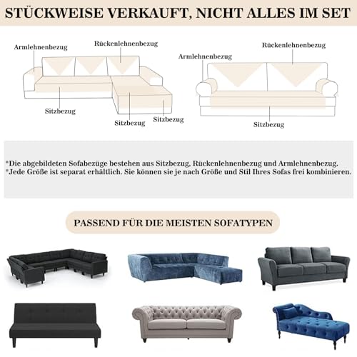 Alishomtll Plüsch Sofabezug Ecksofa 1/2/3/4 Sitzer, Universelle rutschfeste Sofa Überzug, L Form Couch Überzug Sofaschoner, Waschbar Sofaüberwurfe Sofadecke für Wohnzimmer, Beige 90x210cm