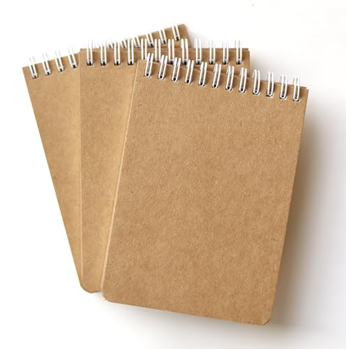 Image of INNAXA Spiral Eco- Friendly Notepad A6 Size (Brown Pack-3), 100 Pages