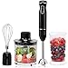 DREAMADE Stabmixer Standmixer Set, 4 in 1 Handmixer Handrührer aus Edelstahl, Pürierstab Mixer Zerkleinerer Küchenmaschine, Messbecher Mixstab, Schwarz