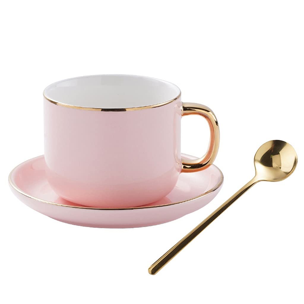 Porcelana Taza de té y Platillo Conjunto Taza de Café , café espresso, 8 onzas para bebidas de café especializadas, latte, café moca y té para oficina y hogar, regalo para hombres mujeres papá mamá