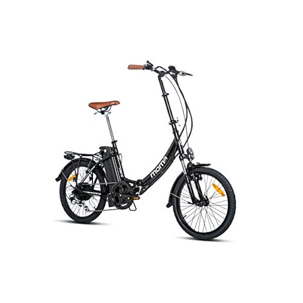 Moma Bikes Bicicleta Electrica Plegable Urbana Ebike20.2, Aluminio SHIMANO 7v, Batería Litio 36V 16Ah